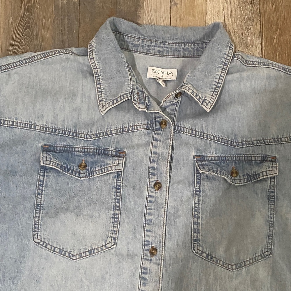 Sofia By Sofia Vergara Light Blue Button Down Shi… - image 7